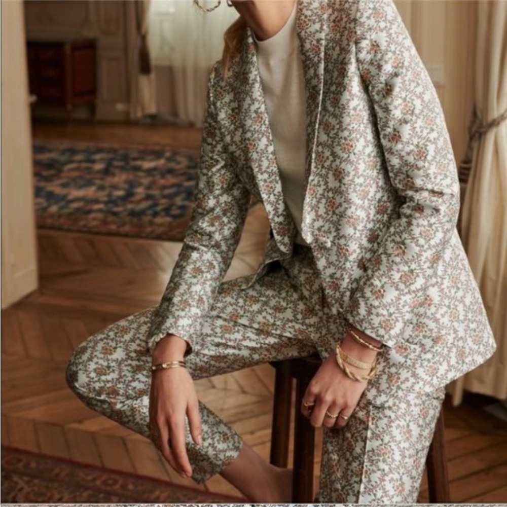 Sezane floral Gustav trousers 42 NWT